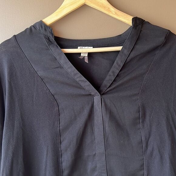 dynamite Black V Neck Sheer Top Size large - Picture 3 of 14